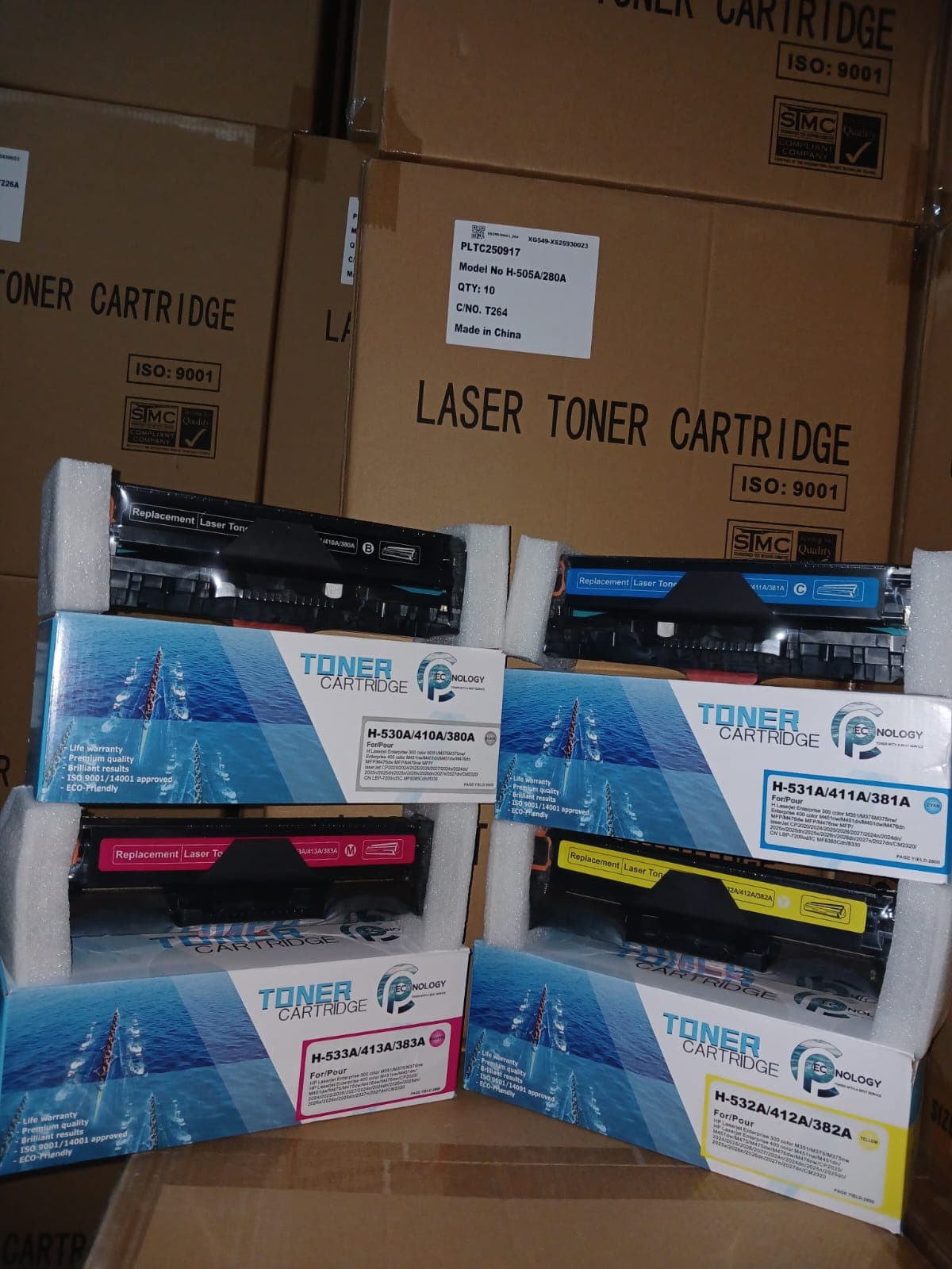 طقم حبارت HP H-530/410/380 بمعدل 3500 للاسود ومعدل 2600 -2800للالوان